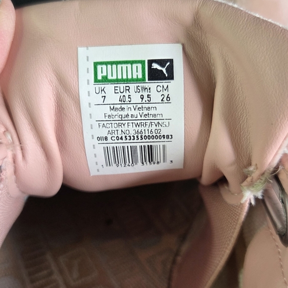 Puma Basket Heart Hyper Pink Lace Shoes Embroidered 36611602 Womens Size 9.5 - Picture 8 of 12